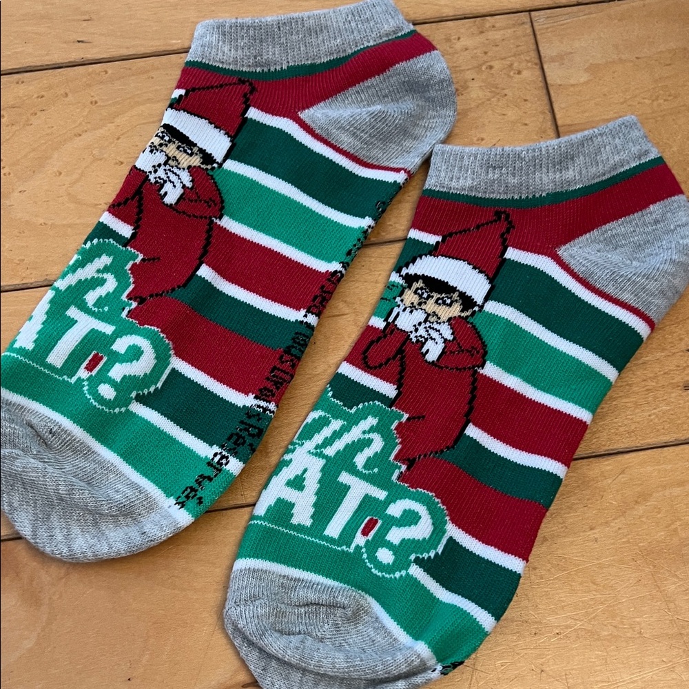 Elf on the Shelf Festive Striped Elf Socks